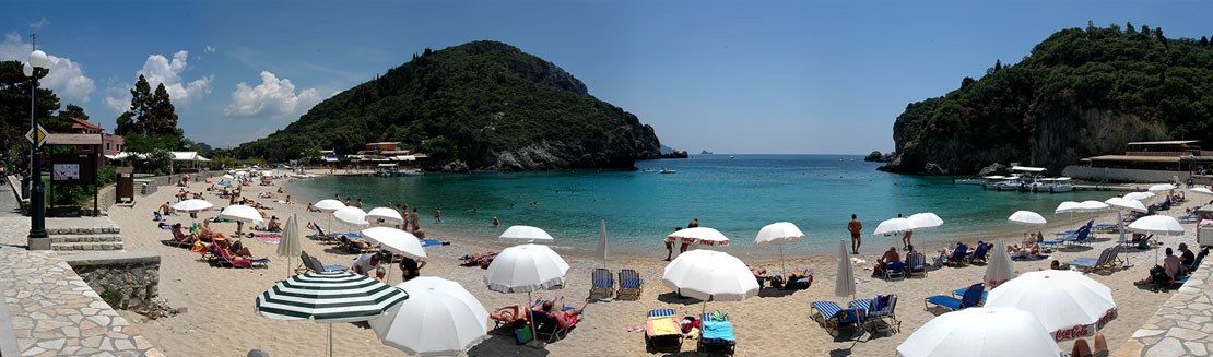 The main beach of Paleokastritsa